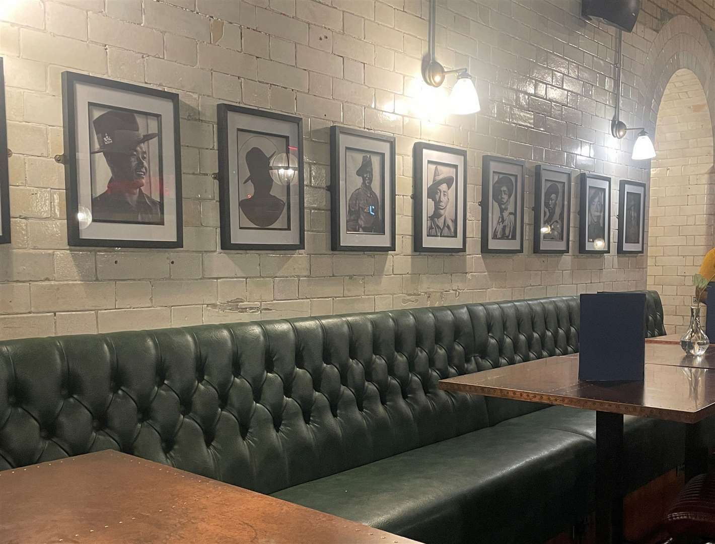 A picture wall of Gurkhas is found inside