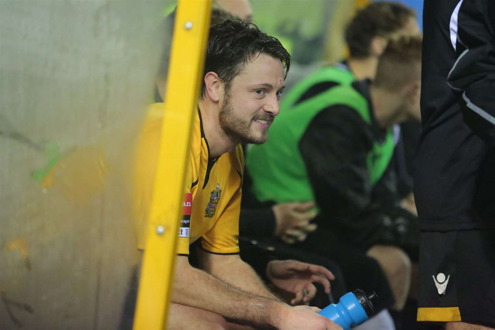 Frannie Collin awaits the full-time whistle following his substitution. Picture: Martin Apps FM3523199