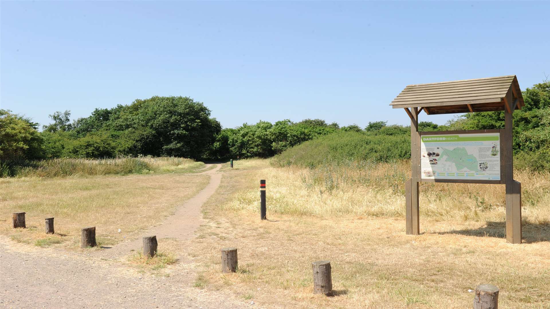 Fire crews rushed to Dartford Heath after a fire broke out. Picture: Simon Hildrew