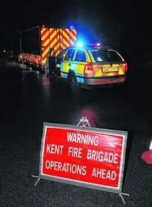 The scene of the recovery operation at Salt Lane, Cliffe