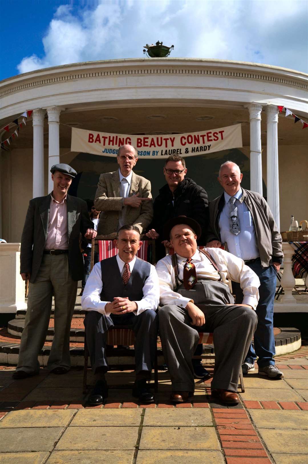 Back row - Ross Owen, author AJ Marriot whose book inspired the movie, Jeff Pope who wrote the screenplay and Rob Lewis. Front row: stars Steve Coogan and John C Reilly. Picture: eOne