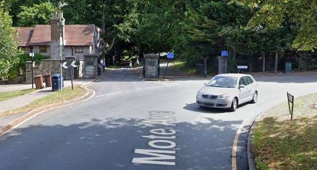 The crash was in Mote Avenue, Maidstone by the entrance to Mote Park. Picture: Google Maps