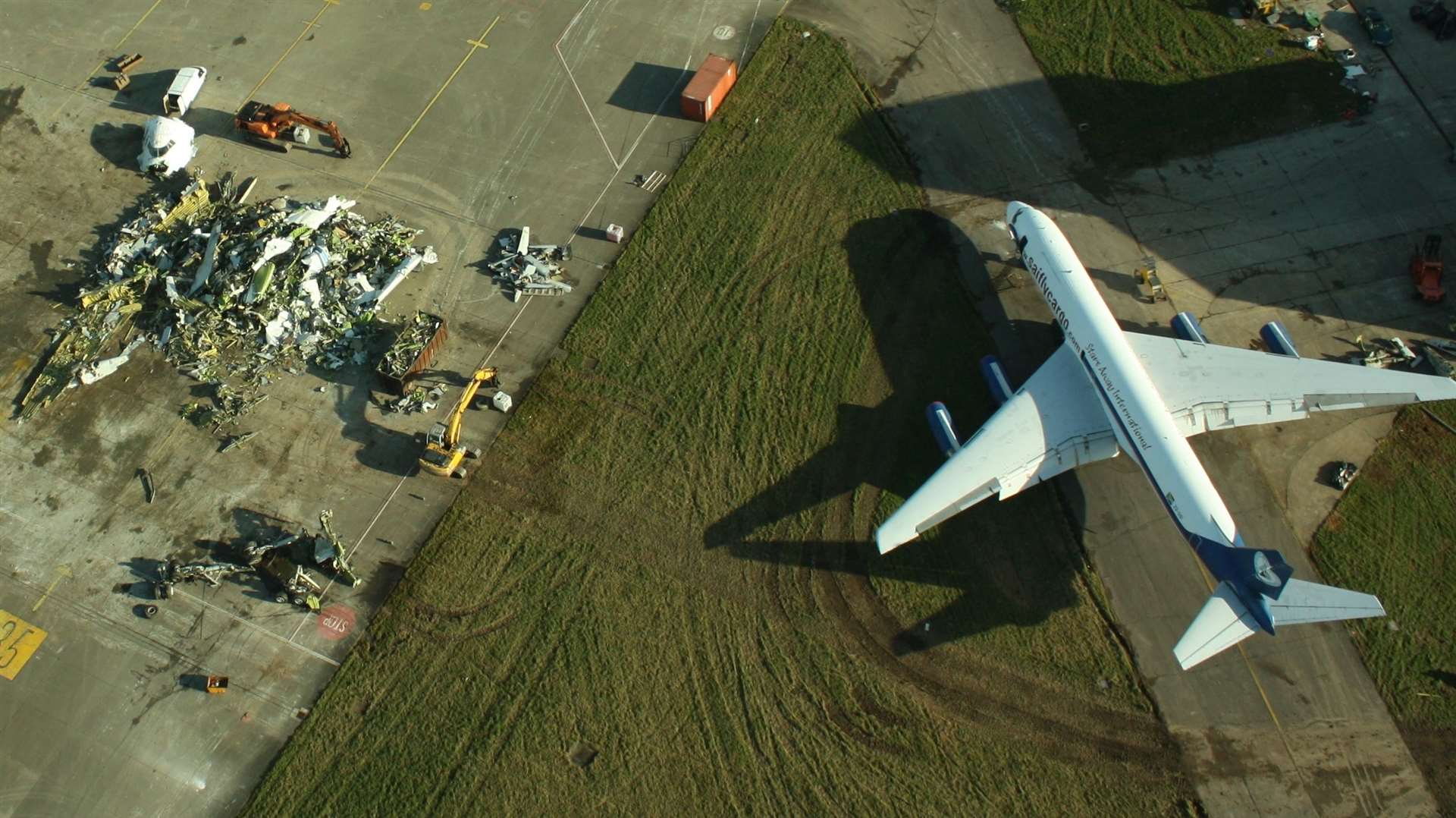 Vandalism at Manston Airport near Ramsgate in January 2015. It came after protests over the site’s closure. Picture: Geoff Hall