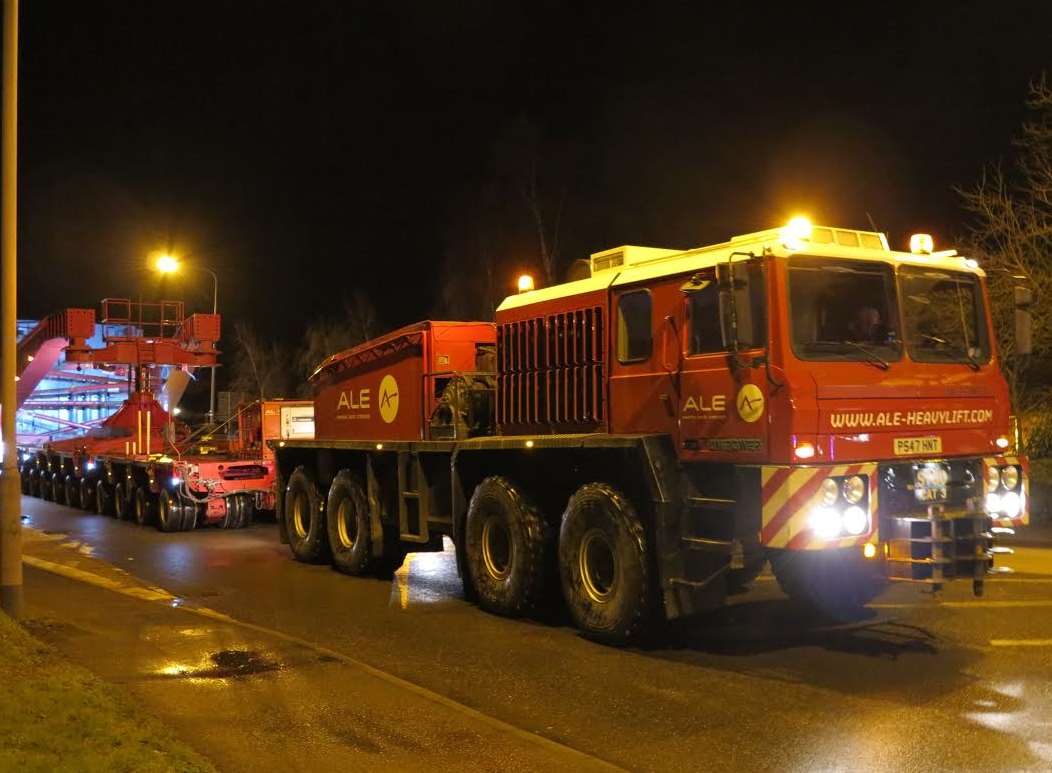 The transporter moved at 12mph from Sellindge to the Port of Dover. Picture: Andy Clark