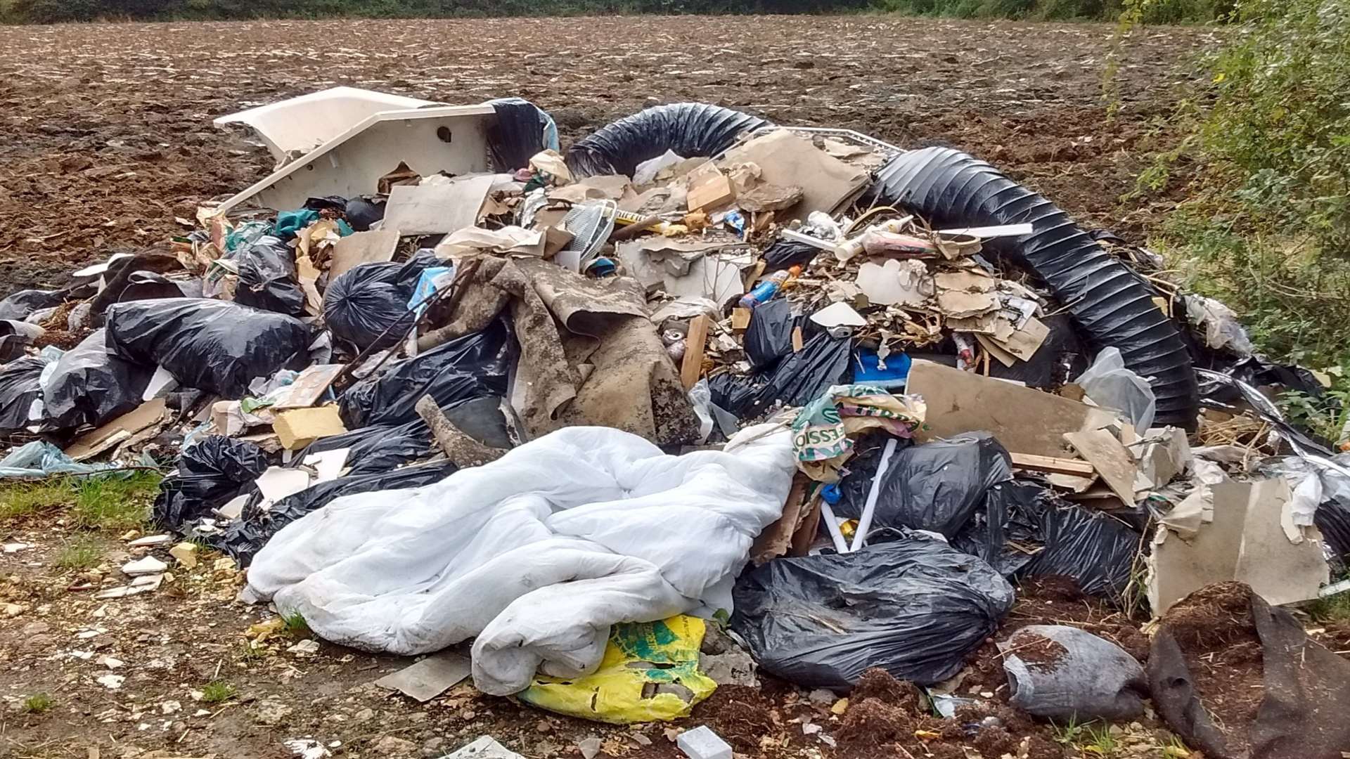 Cyclist John Goodman spotted fly-tipping between Bilsington and Sevington