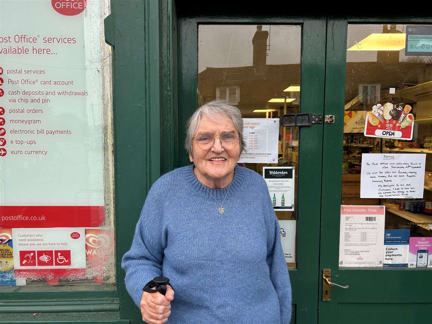 Owner of Mersham Stores and Post Office, Linda Johnson, says the store 'won't be shut for long' as she expects it to reopen in the new year