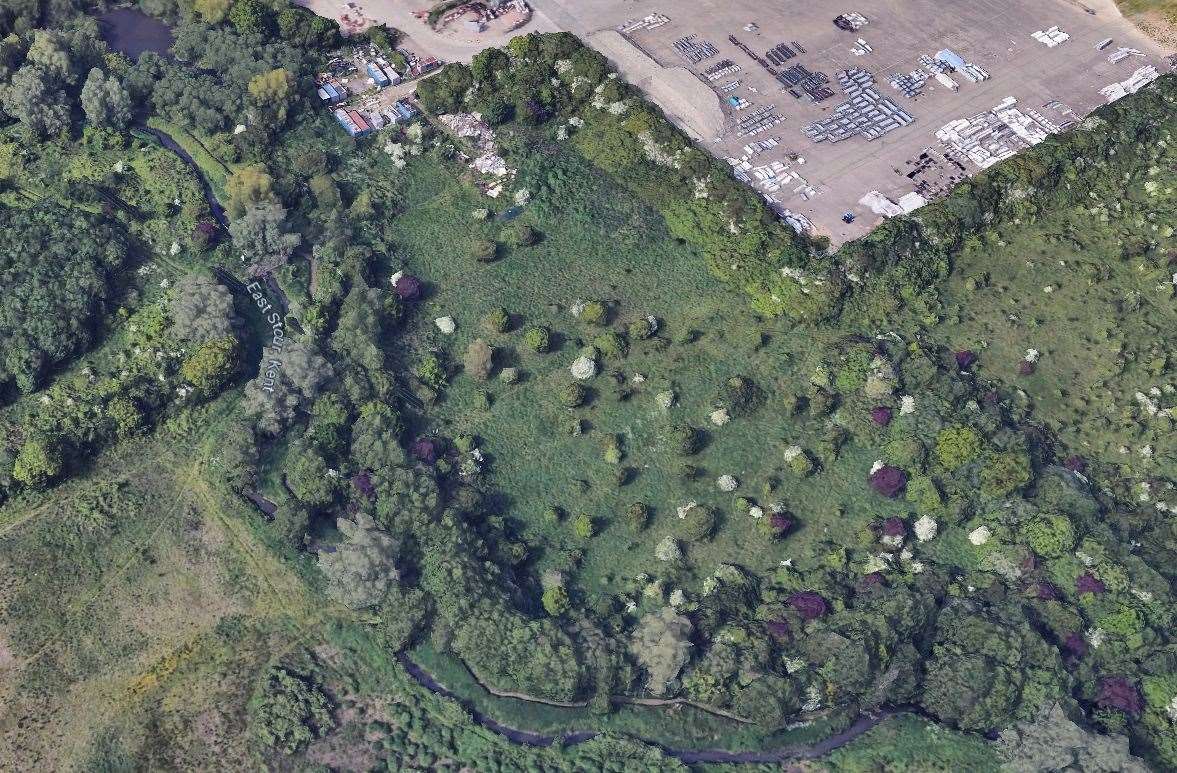 The 3.6 acres of woodland are in the south-west corner of the site on Waterbrook Park. Picture: Google