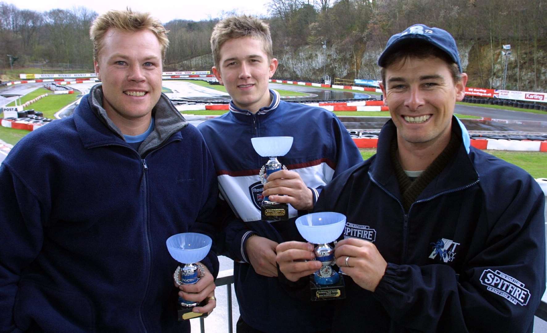 Kent Cricket players enjoyed a team-building day in March 2004; Joe Denly beat Martin Saggers and Martyn Sigley