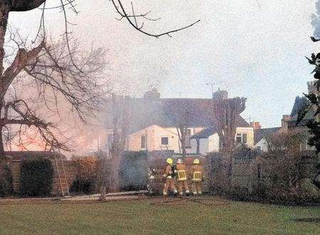 Shed fire in Elm Road, Gillingham