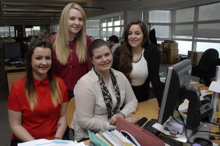 From left, mhs homes' new administration apprentices Ella Thurman-Newell, Lauren Hunn, Justine Russell and Millie Patrick