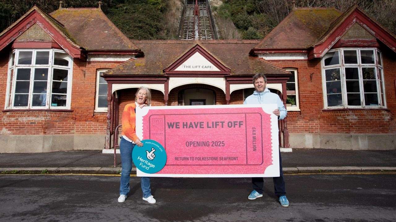 Cathy Beare (left) and James Walker-Osborn (right) are both 'thrilled' that the lift will be back up and running in 2025. Picture: Bigladder.co.uk