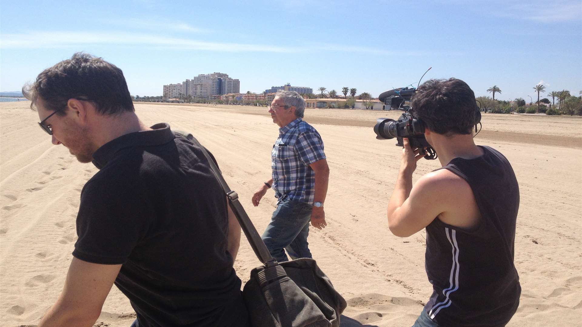 Brothers Anthony and Ian Whitington filming Geoff's journey