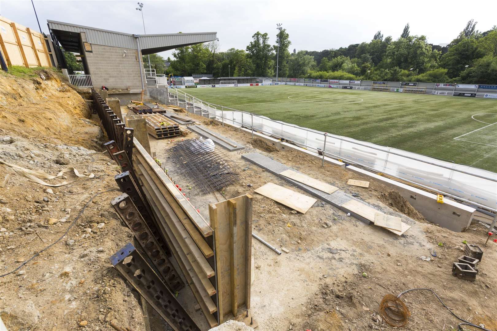 Maidstone extended the main stand in 2015 following promotion to Conference South, doubling the number of seats at the stadium Picture: Martin Apps