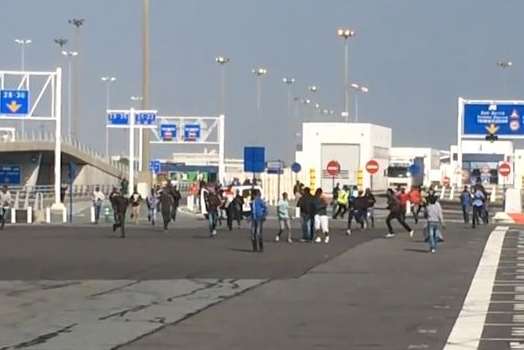 Illegal immigrants breach security at the port of Calais. File picture: Mark Salt