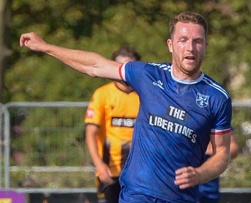 Harvey Brand - the midfielder bagged a brace in Margate’s 2-0 victory over Beckenham in Isthmian South East last Tuesday. Picture: Stuart Watson