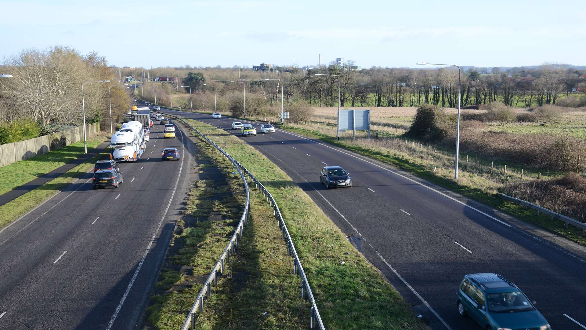 The cars were traveling on the A2070