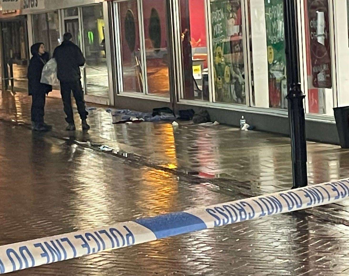 Police cordoned off part of Gillingham High Street after a suspected stabbing