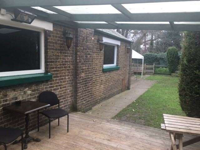 At the back of the pub there is a large function room, which I’m told used to be used as a shooting range for Maidstone police and is specially sound-proofed