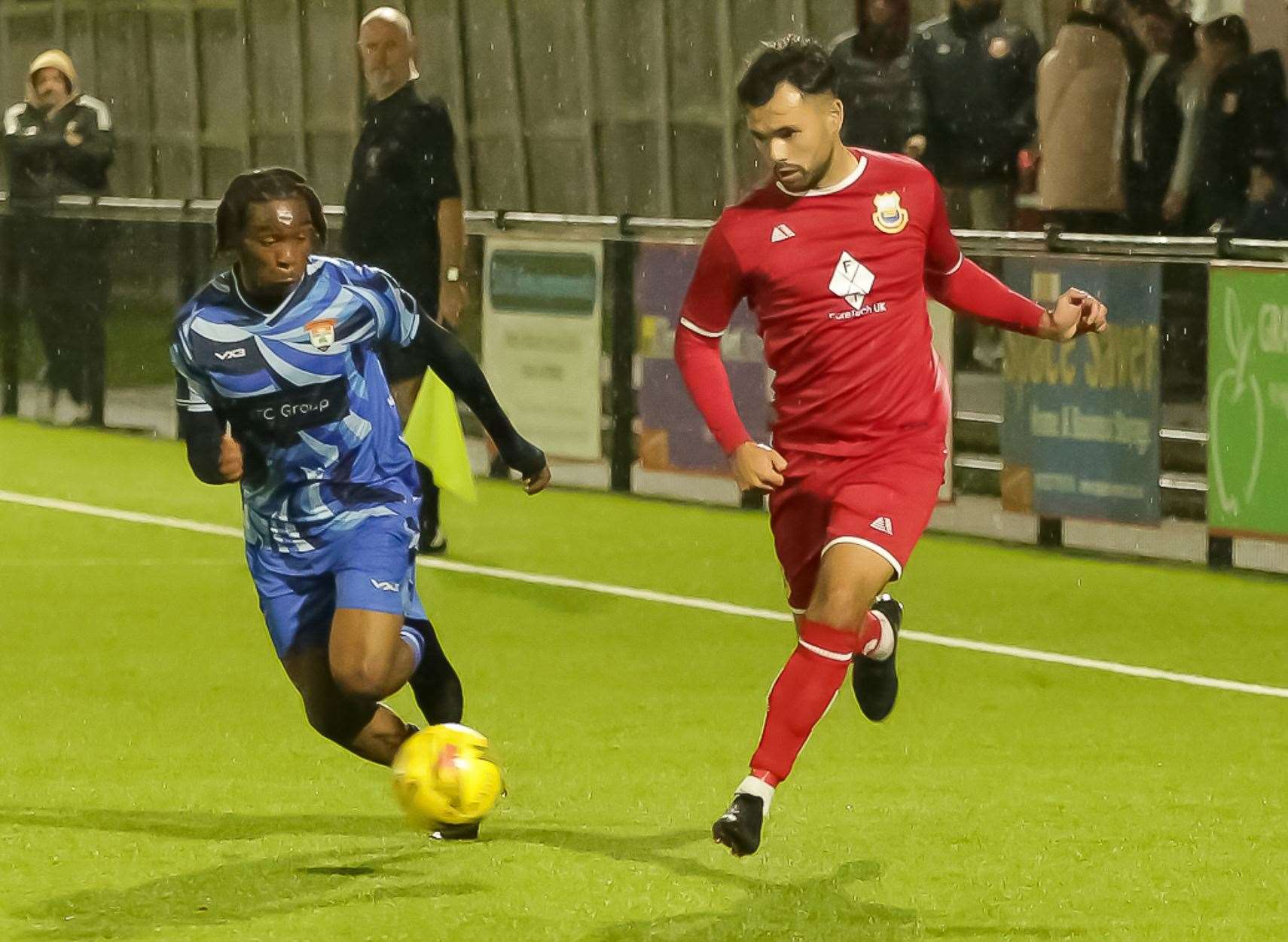 Whitstable defender George Sheminant – missed the Lydd loss last weekend through illness. Picture: Les Biggs