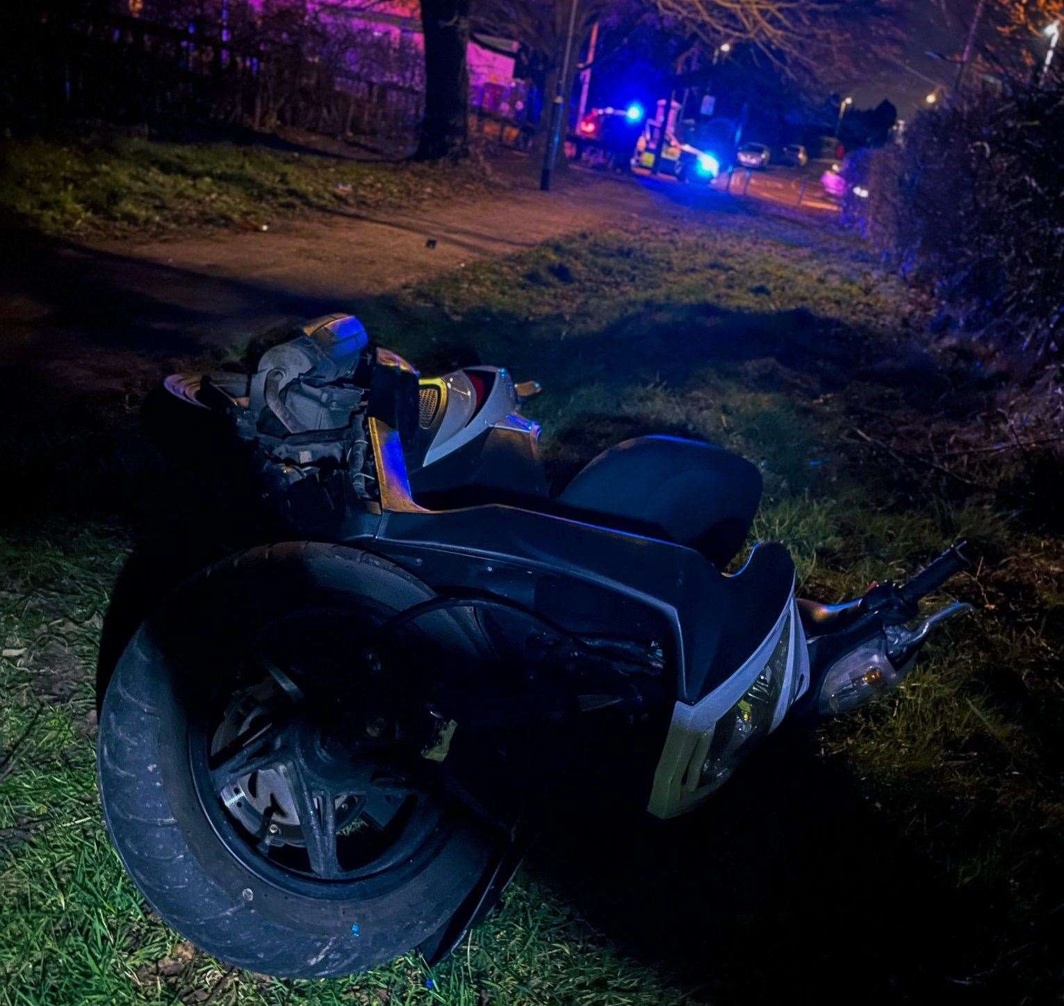 Police followed the motorcyclist through Chatham Picture: @kentpoliceroads