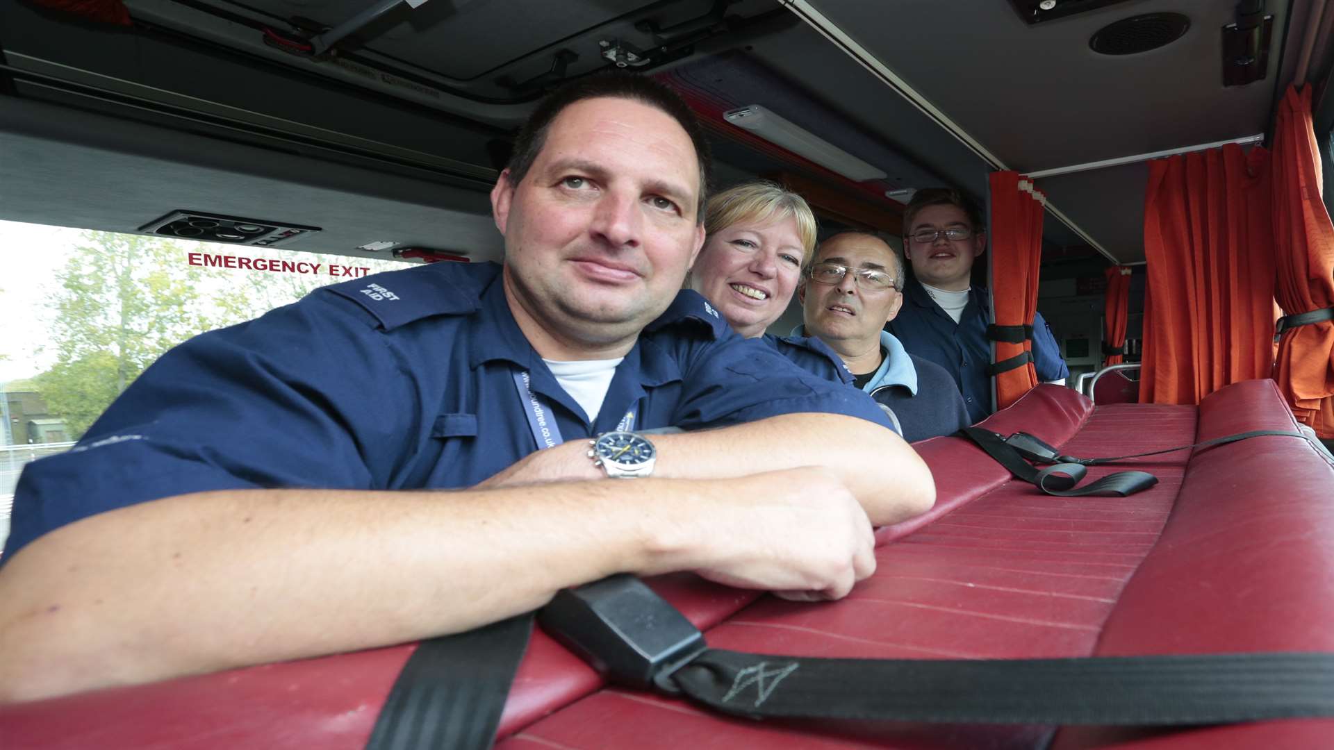 Volunteers on the bus