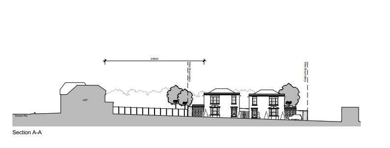 The developer says the homes would be sympathetically located with screening to avoid overlooking of neighbouring properties on Dover Road Clague Architects