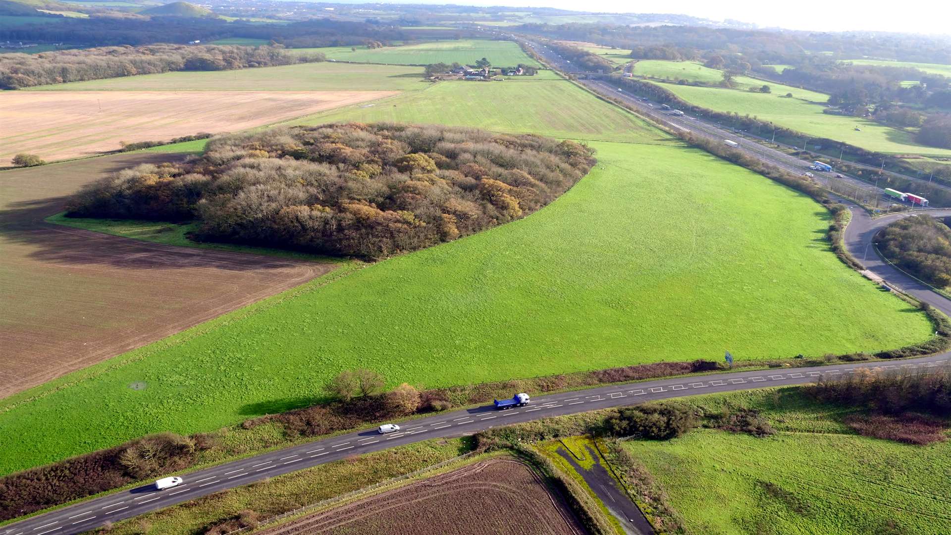 The site at junction 11 of the M20, which was rejected. Picture: Simon Burchett