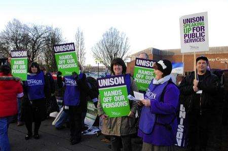 Picket line at Gun Wharf