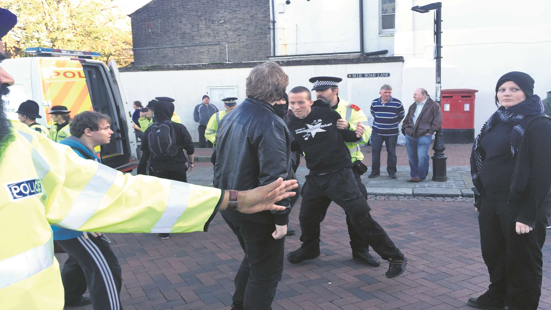 There were angry scenes in the High Street