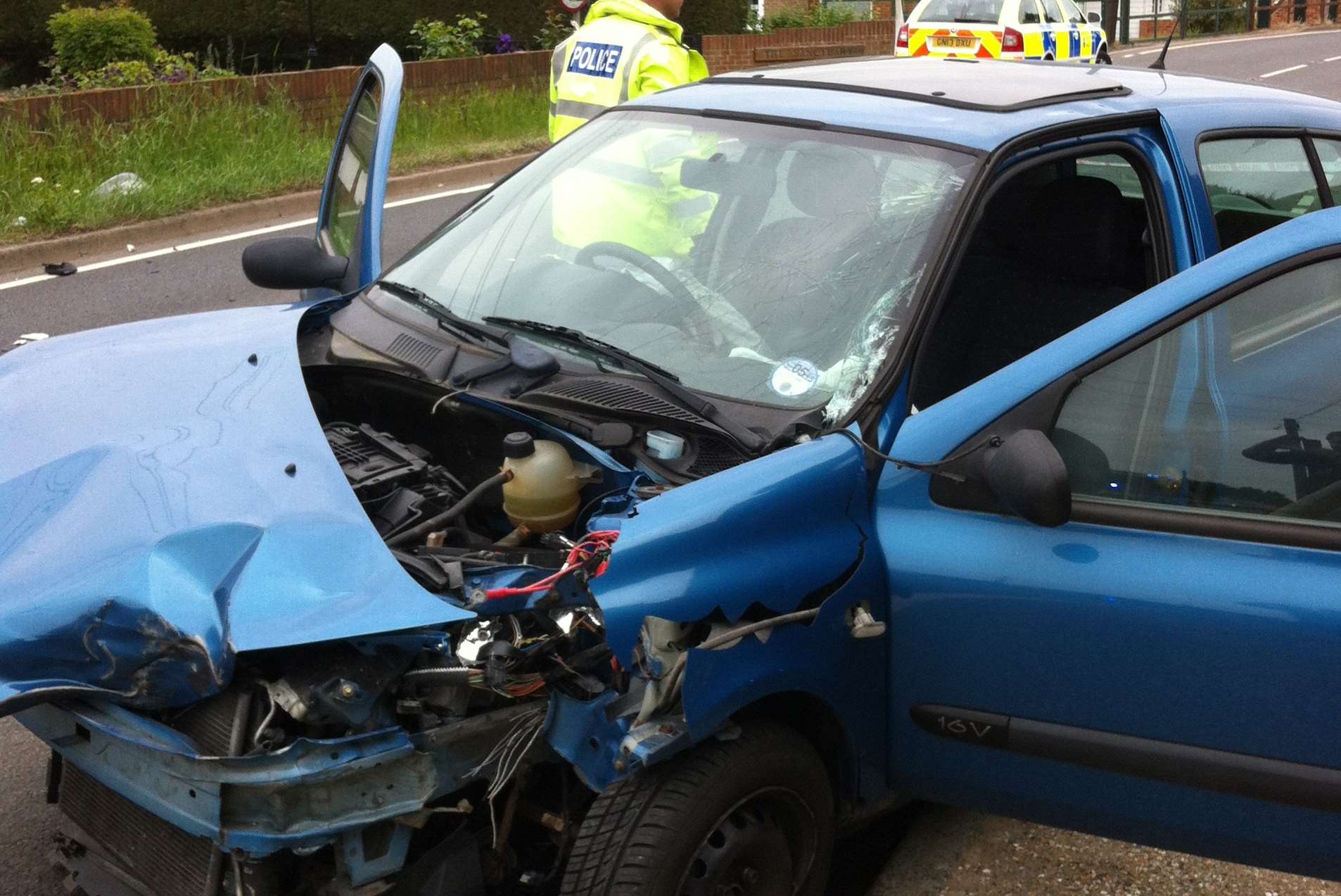 Wreckage of the crash after accident in Pean Hill