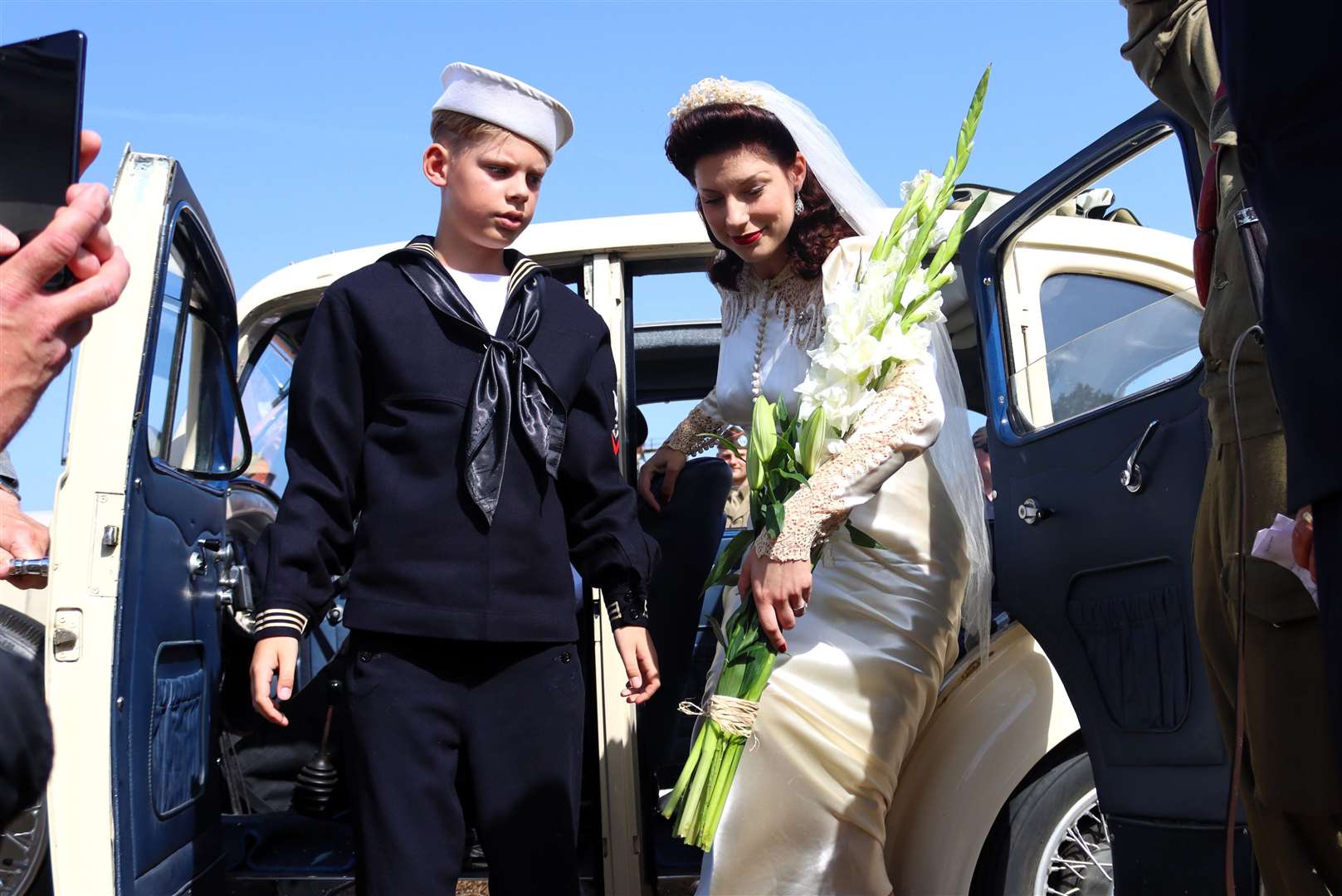 Stéphanie Cass and her son at Chatham Dockyard. Picture: Rachel Evans