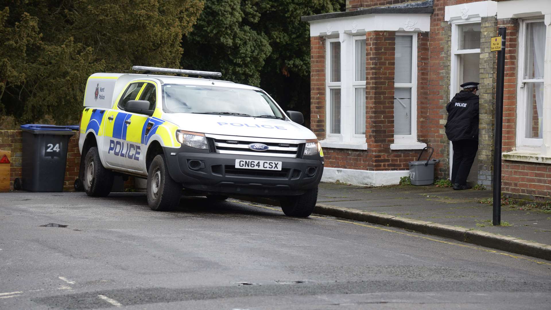 Police at the scene in Albert Road