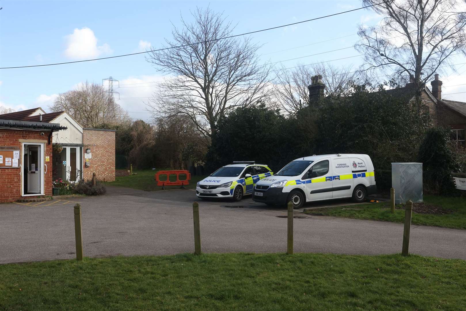 Police vehicles at the scene on Sunday March 6. Images: UKNIP