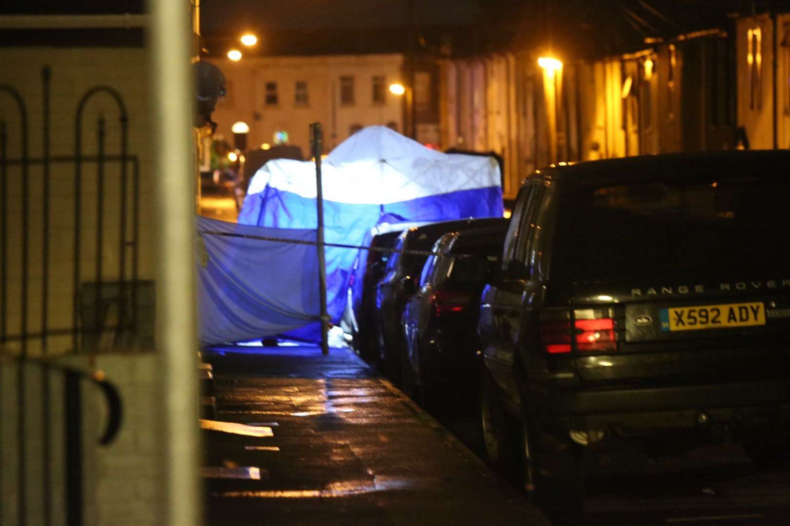 A tent has been put up in at the scene. Picture: Uknip