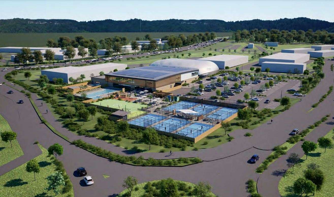 The David Lloyd Leisure scheme will feature three tennis courts, four swimming pools, and a spa. Picture: Hadfield Cawkwell Davidson Limited