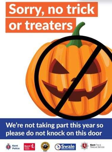 Swale Borough Council (SBC) has created a poster for those not wishing to celebrate Halloween this year. Picture: SBC