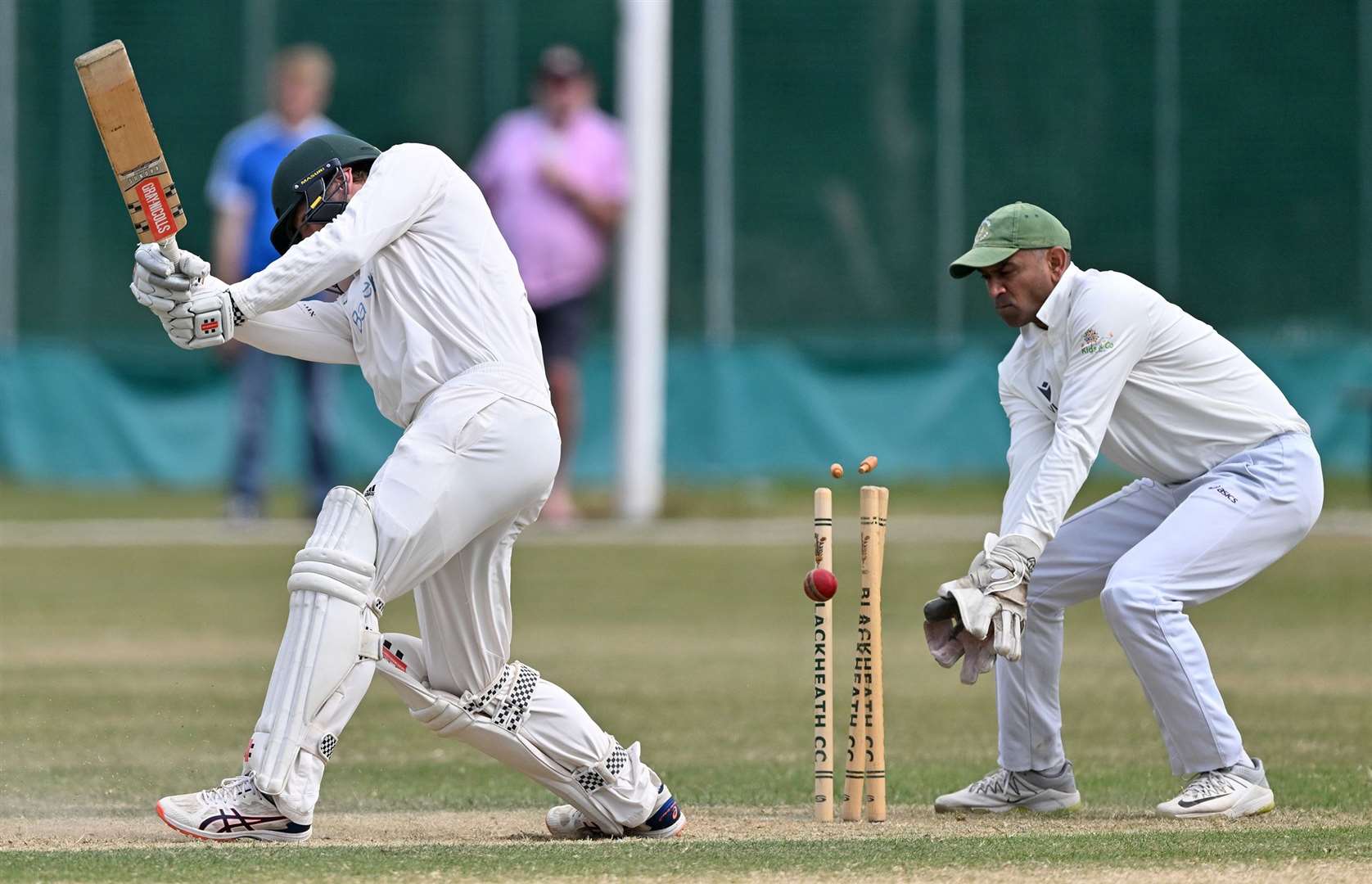 Jamie Hemphrey is bowled at Blackheath. Picture: Keith Gillard