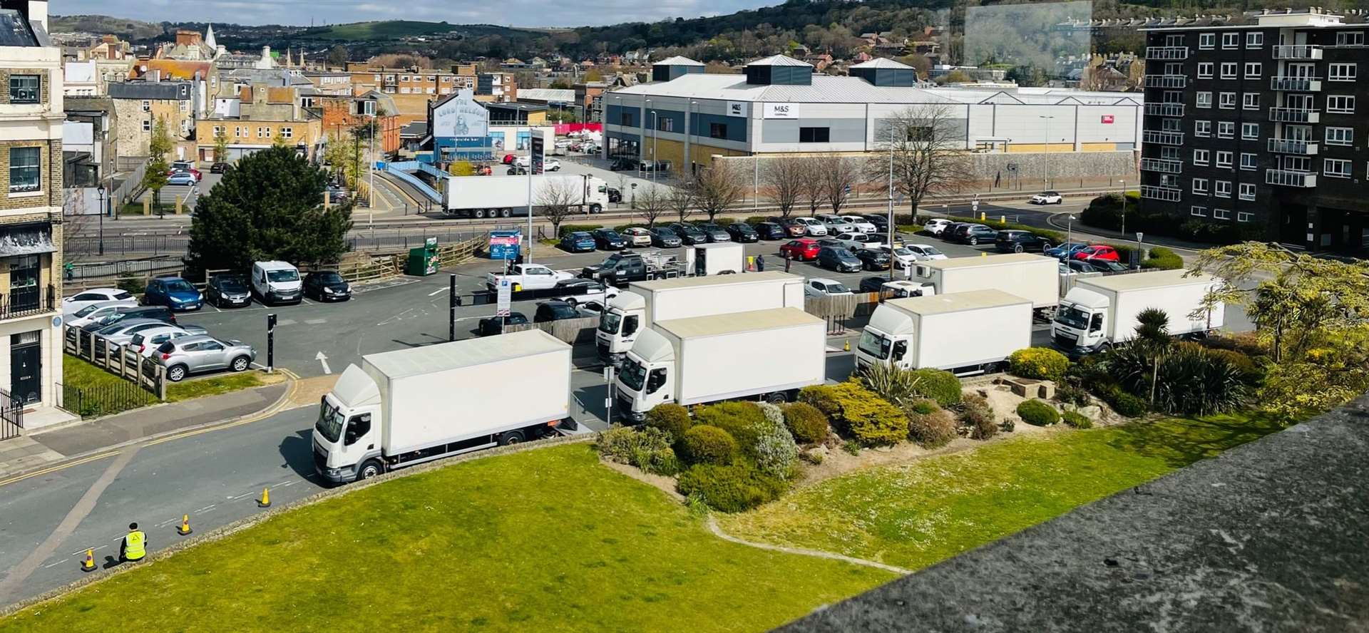 Coned-off streets in Dover. Picture: LKJ Media