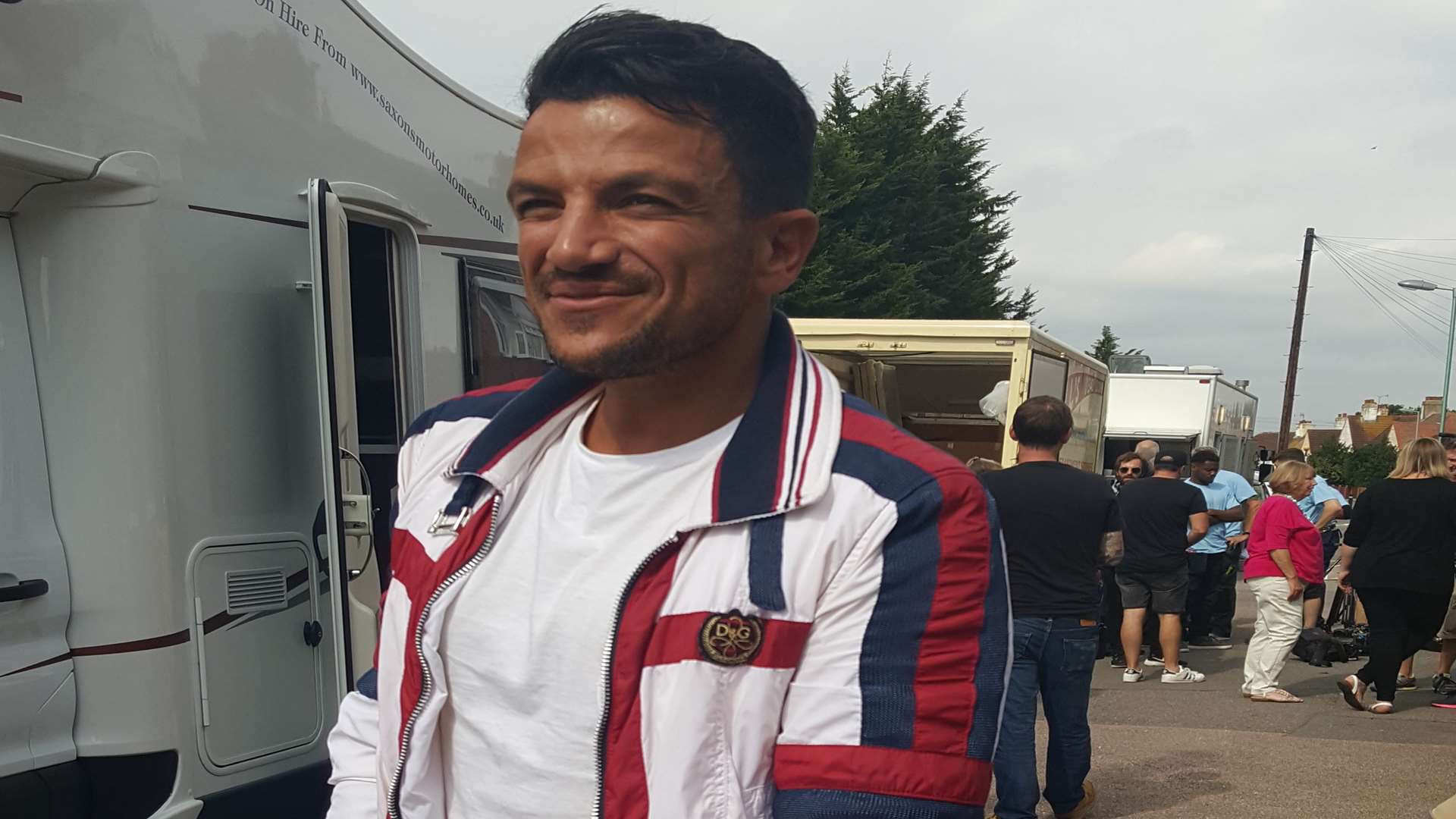 Peter Andre is on set filming in Gillingham