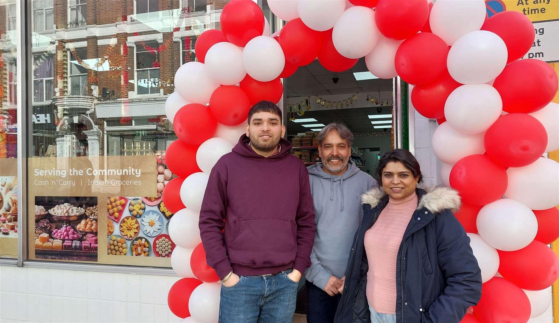 Colleague Abhishek with owners Mahesh and Rekha Joshi