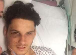 Mentesh Mouherrem posted a hospital selfie on Facebook after the crash