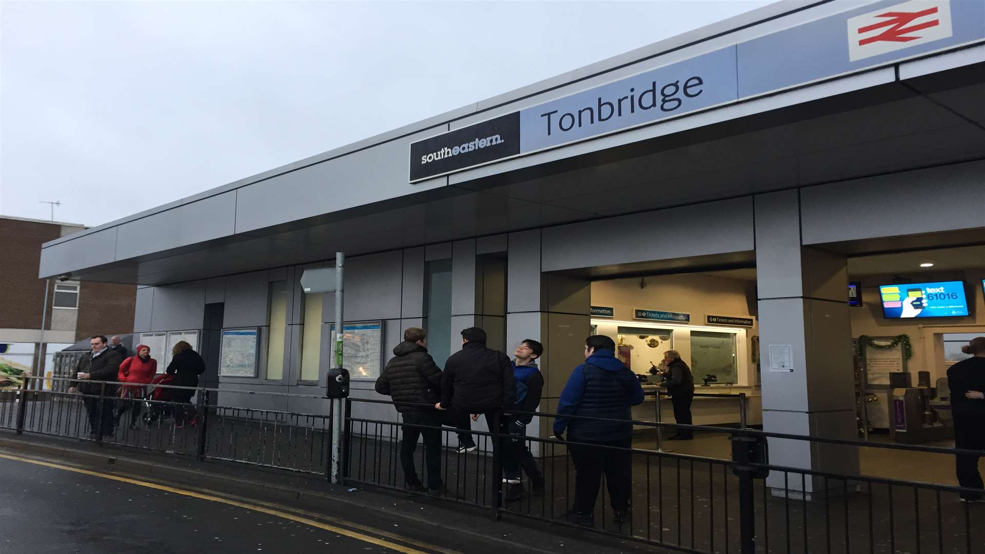 The scene outside Tonbridge station on a previous strike