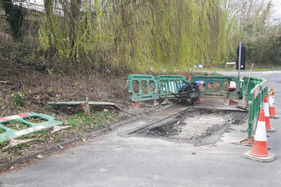 Workmen discovered bones here.