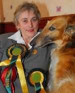 Crufts Winner Mrs Ita Godden, with Ember the Borzoi