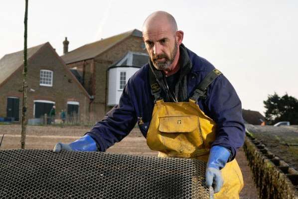 The bags are put on trestles off the Whitstable coast