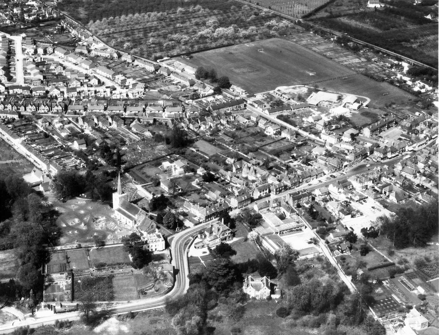 West Malling from above in 1972. Picture: Aerofilms, 4 Albermarle St London