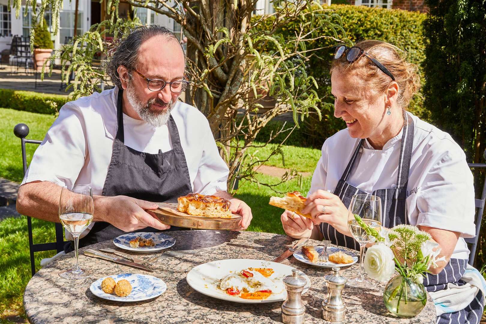 Angela Hartnett, with fellow chef Luke Holder