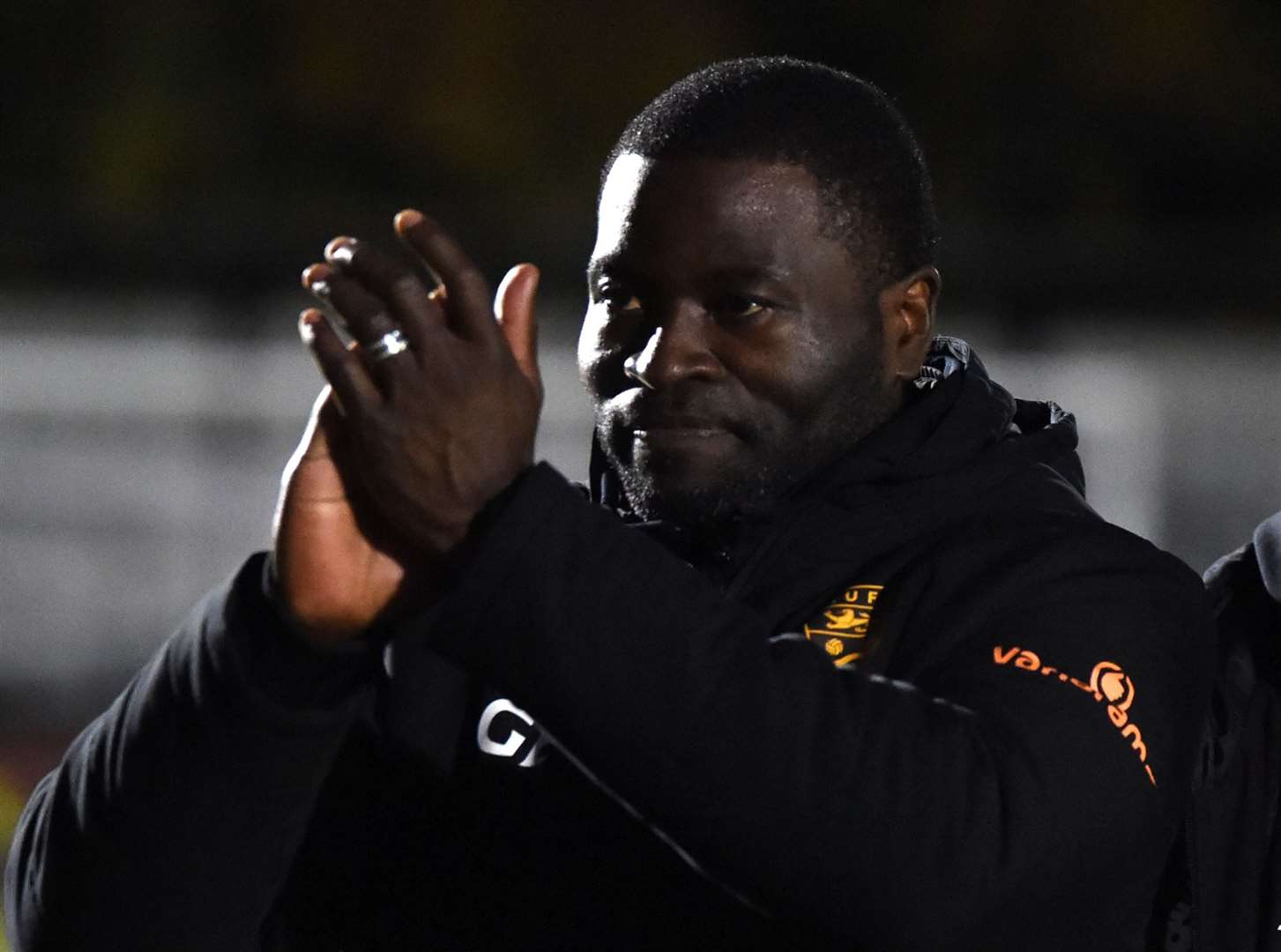 Maidstone United manager George Elokobi. Picture: Steve Terrell