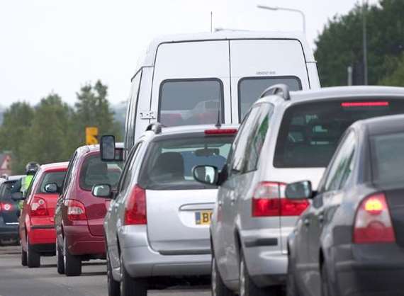 One lane of the A2 was closed. Stock image