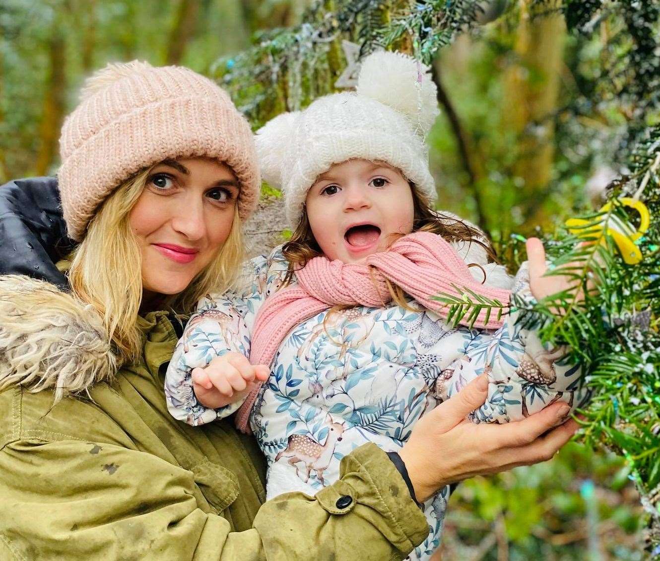 Gemma and Primrose placing dummies on the tree. Picture: Gemma Dodsworth